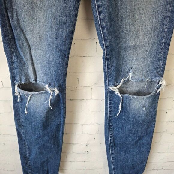 Mother High Waisted Looker Ankle Fray Jeans Size 24 Get Your Groove Back Blue - Picture 4 of 11